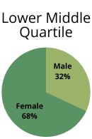 Lower Middle Quartile - Men: 32%, Women: 68%