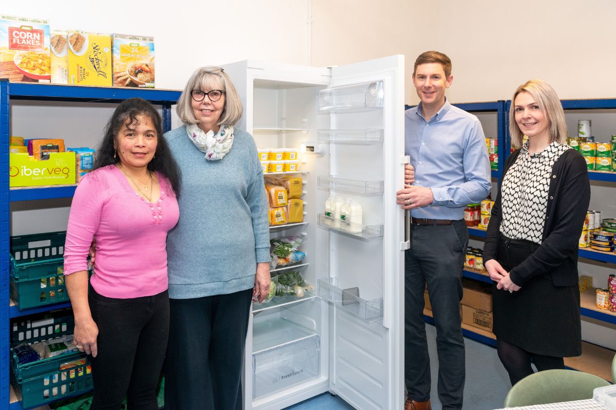 Brampton Food Bank volunteers with staff from the Cumberland