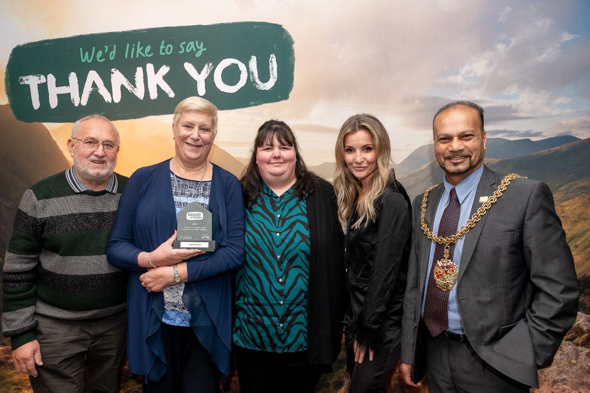 St Barnabas Church: (l-r) Raymond Swainson, Yvonne Swainson, Gemma McManus, Helen Skelton, Carlisle Mayor Abdul Harid