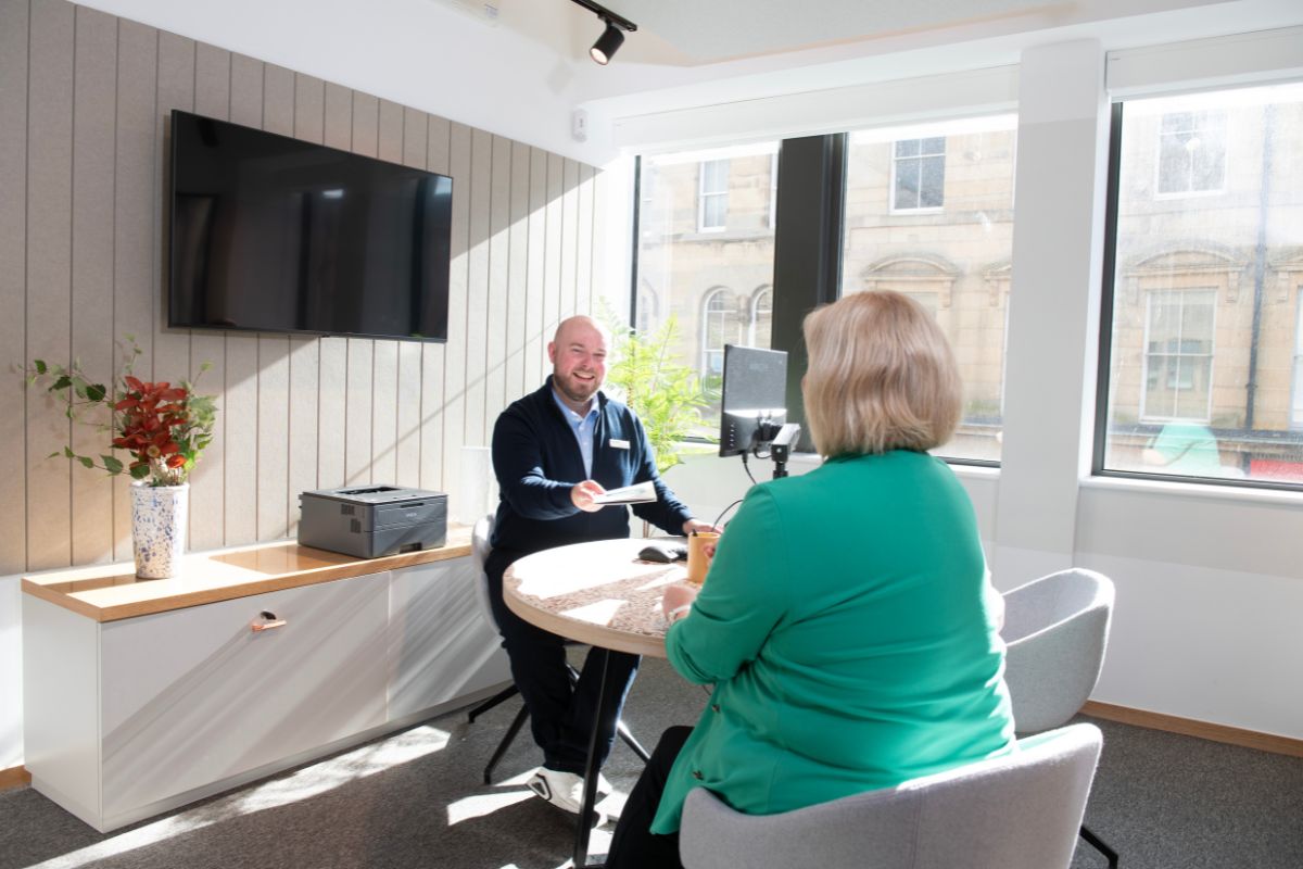 Cumberland colleague in an appointment with a customer