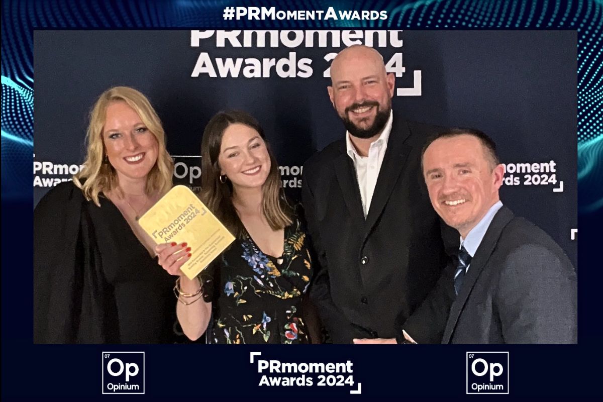 Members of The Cumberland's marketing receiving the PRmoment award