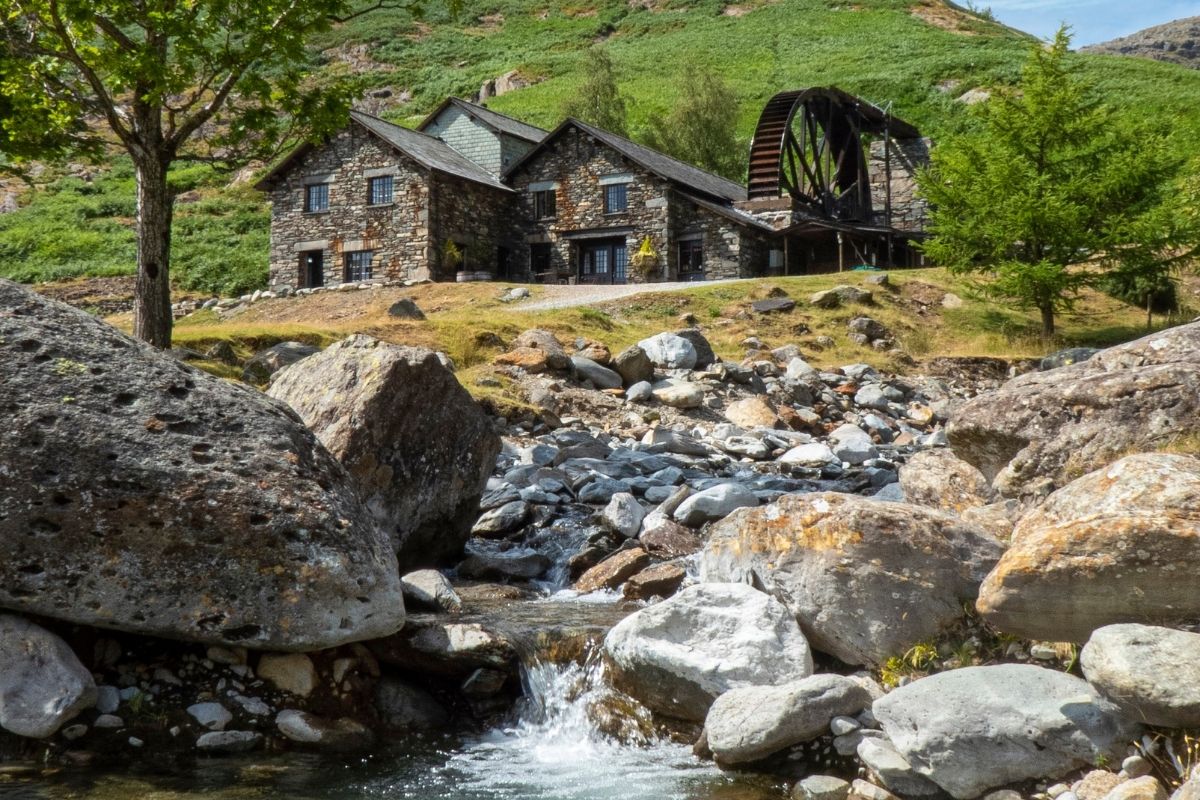 The Coppermines Mountain Cottage pictured from a stream