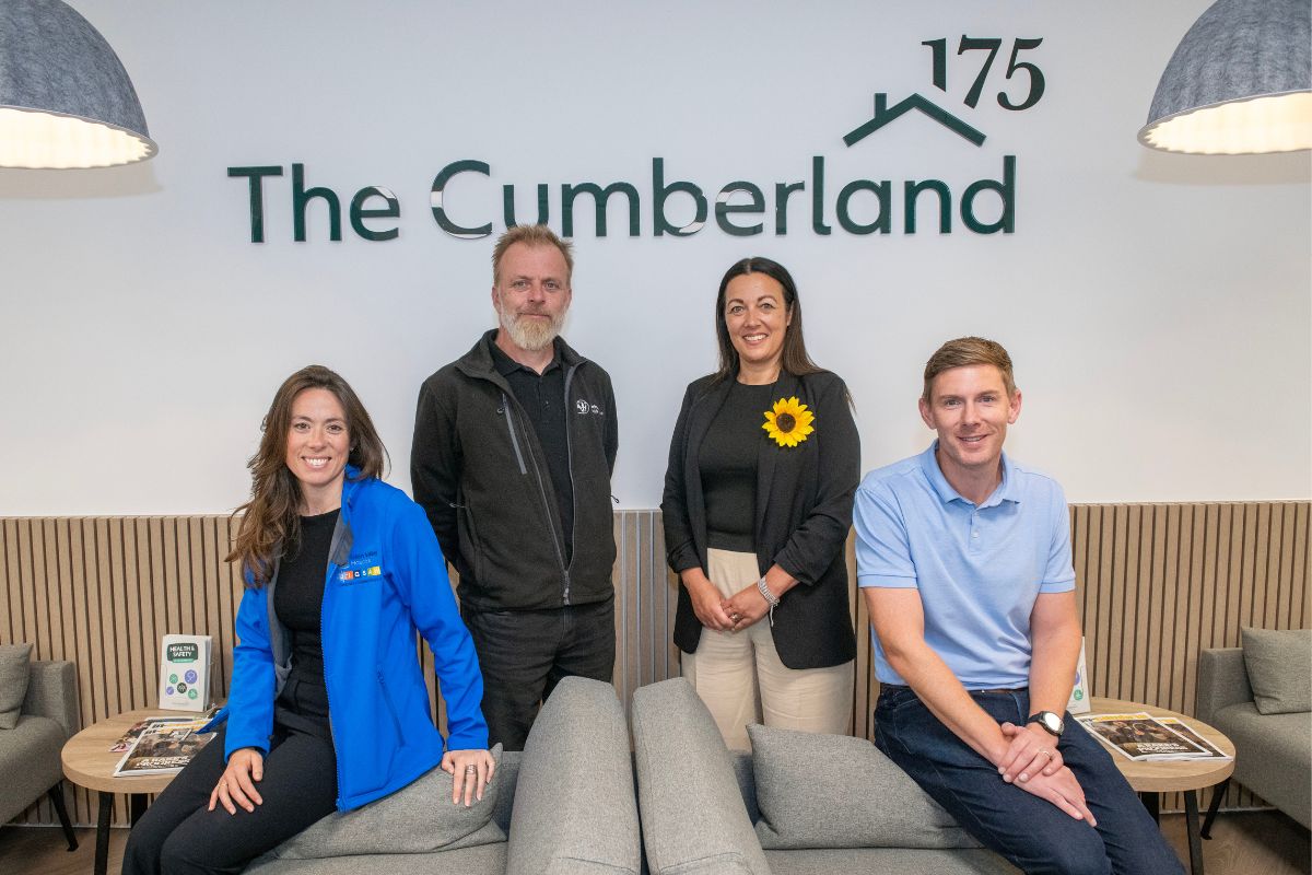 Eleanor Viney (Eden Valley Hospice), James Jolly (Cumbria Wildlife Trust), Kylie Palmer (Hospice at Home Carlisle and North Lakeland), and Barry Ridley (The Cumberland)
