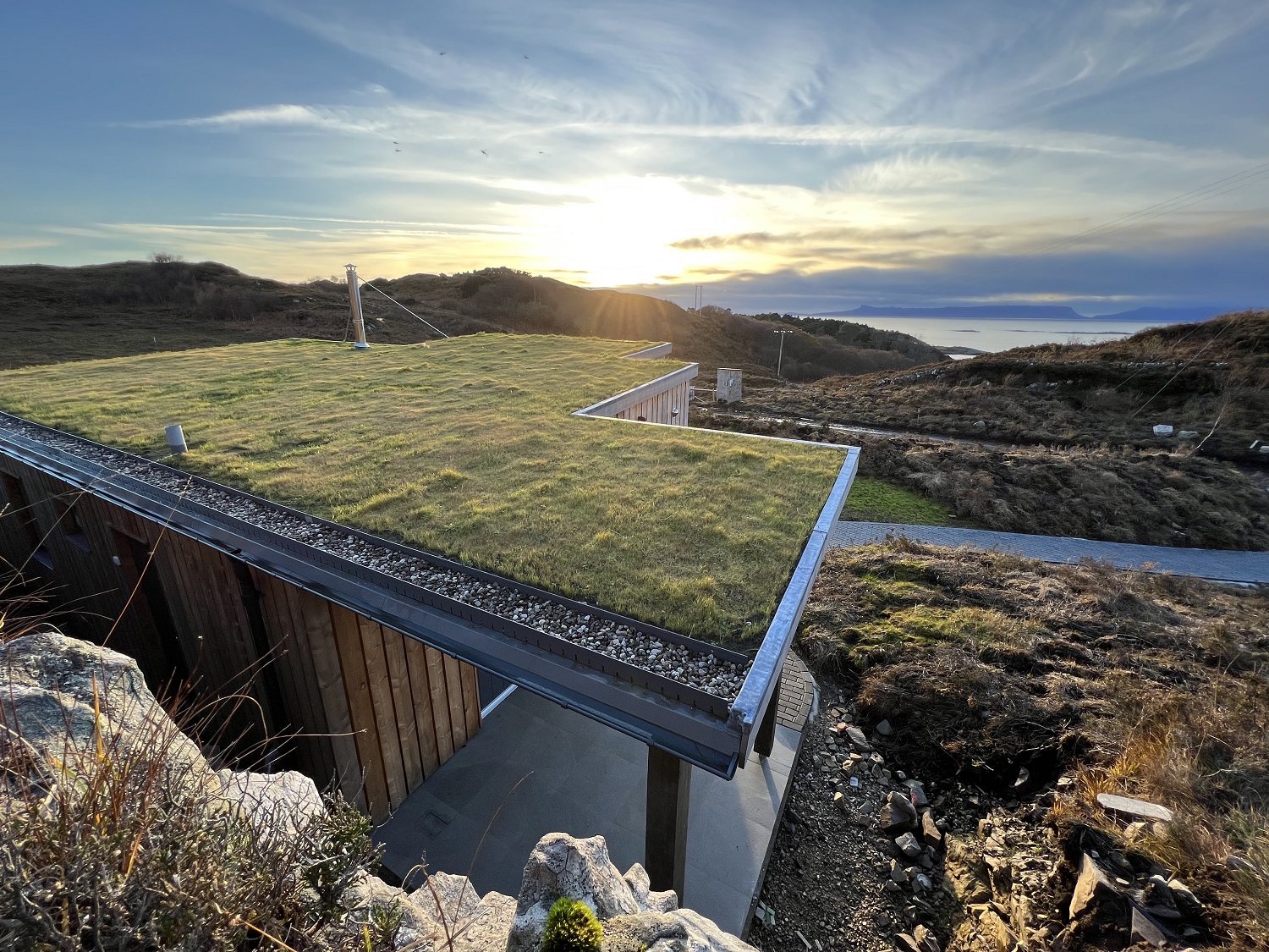 Aerial view of Cairn Lodges, Morar in Scotland