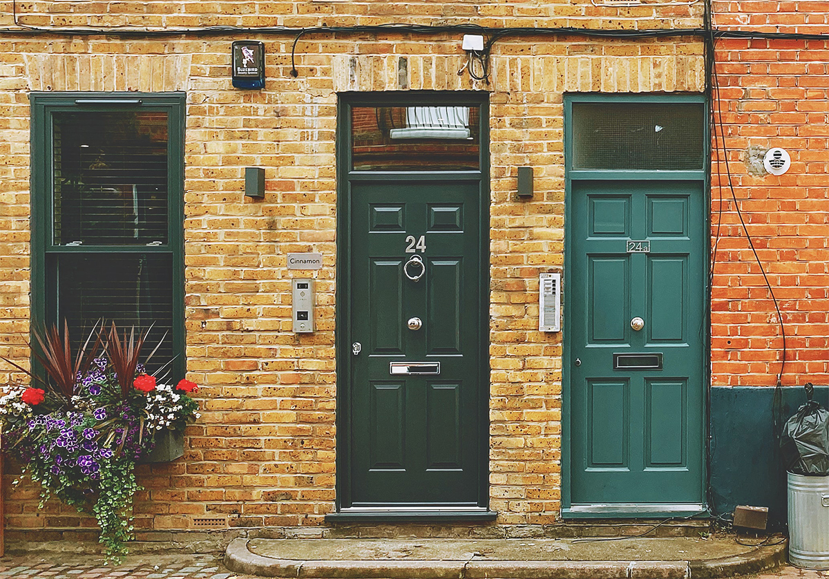 front door of a first time buyer's house