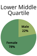 Lower Middle Quartile - Men: 22%, Women: 78%