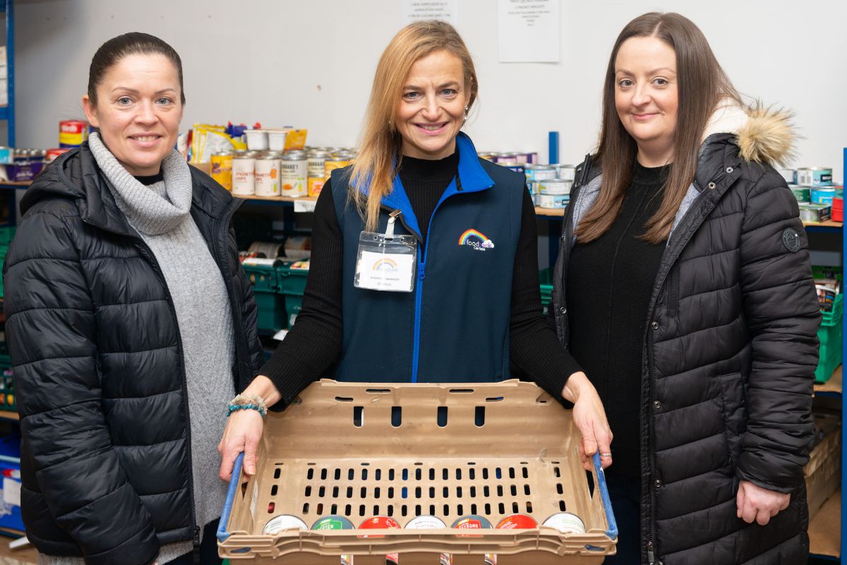 Nikki Ion (The Cumberland), Brenda (Carlisle Foodbank) and Stacey Bradley (The Cumberland)