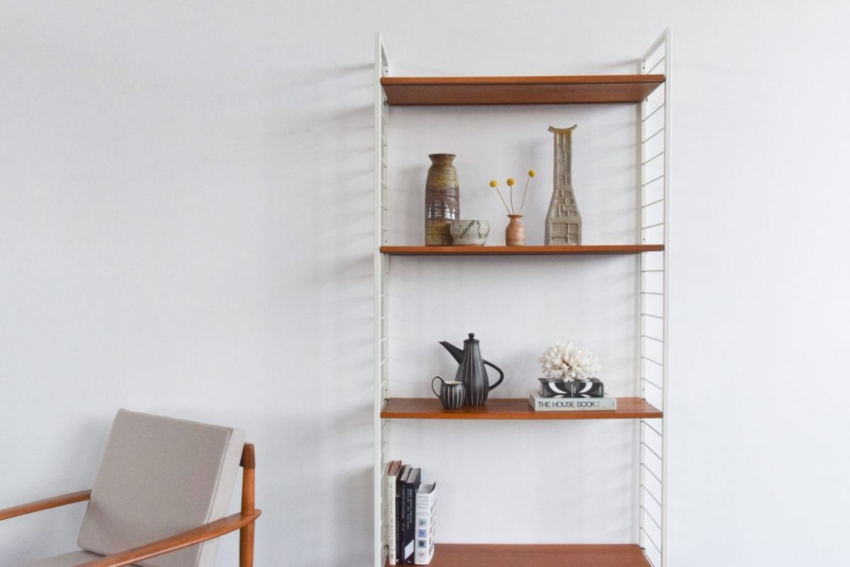 Ladderax shelving, much copied but the originals are still available